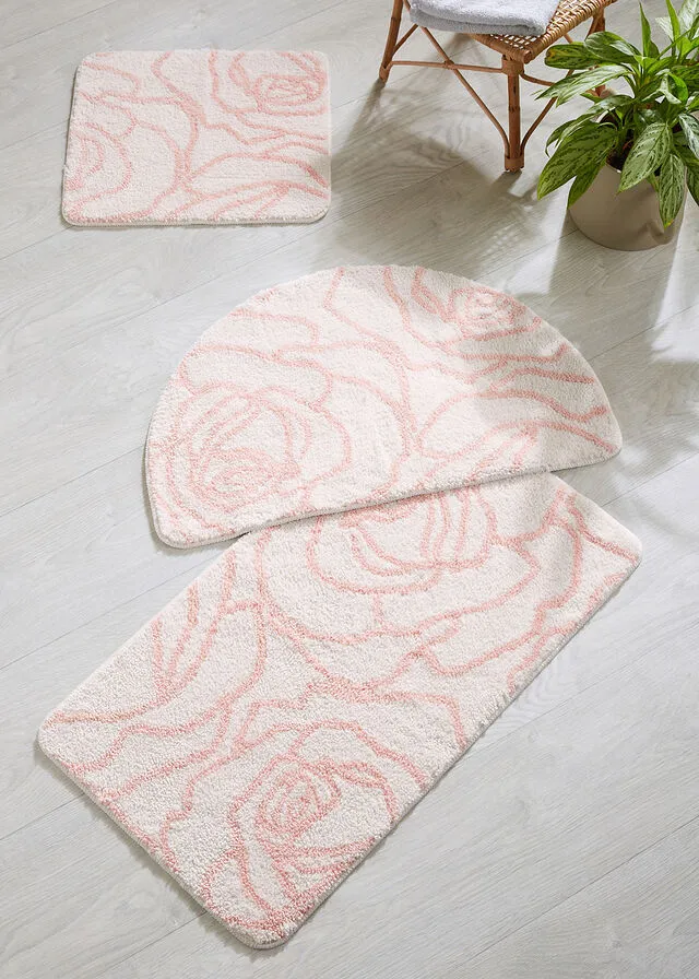 Alfombra de baño beige-rosa pálido