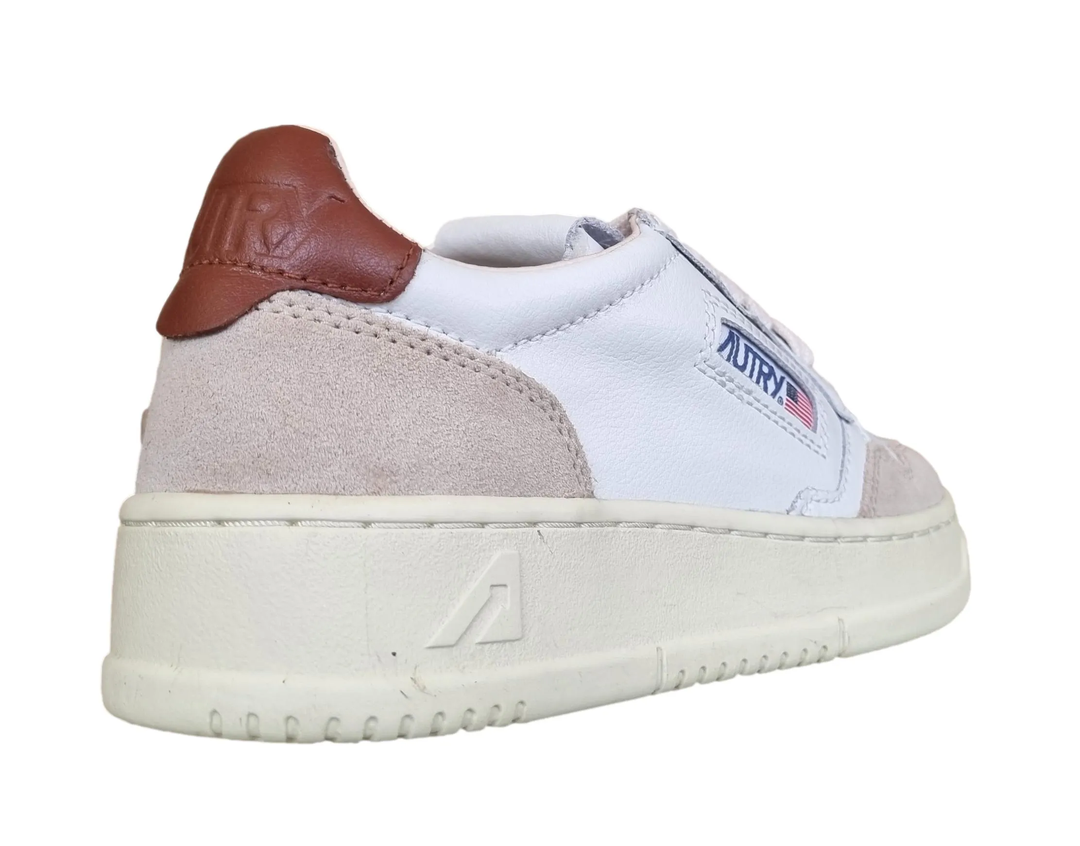 AUTRY Zapatillas deportivas unisex Medalist en piel y ante LS72 blanco marrón