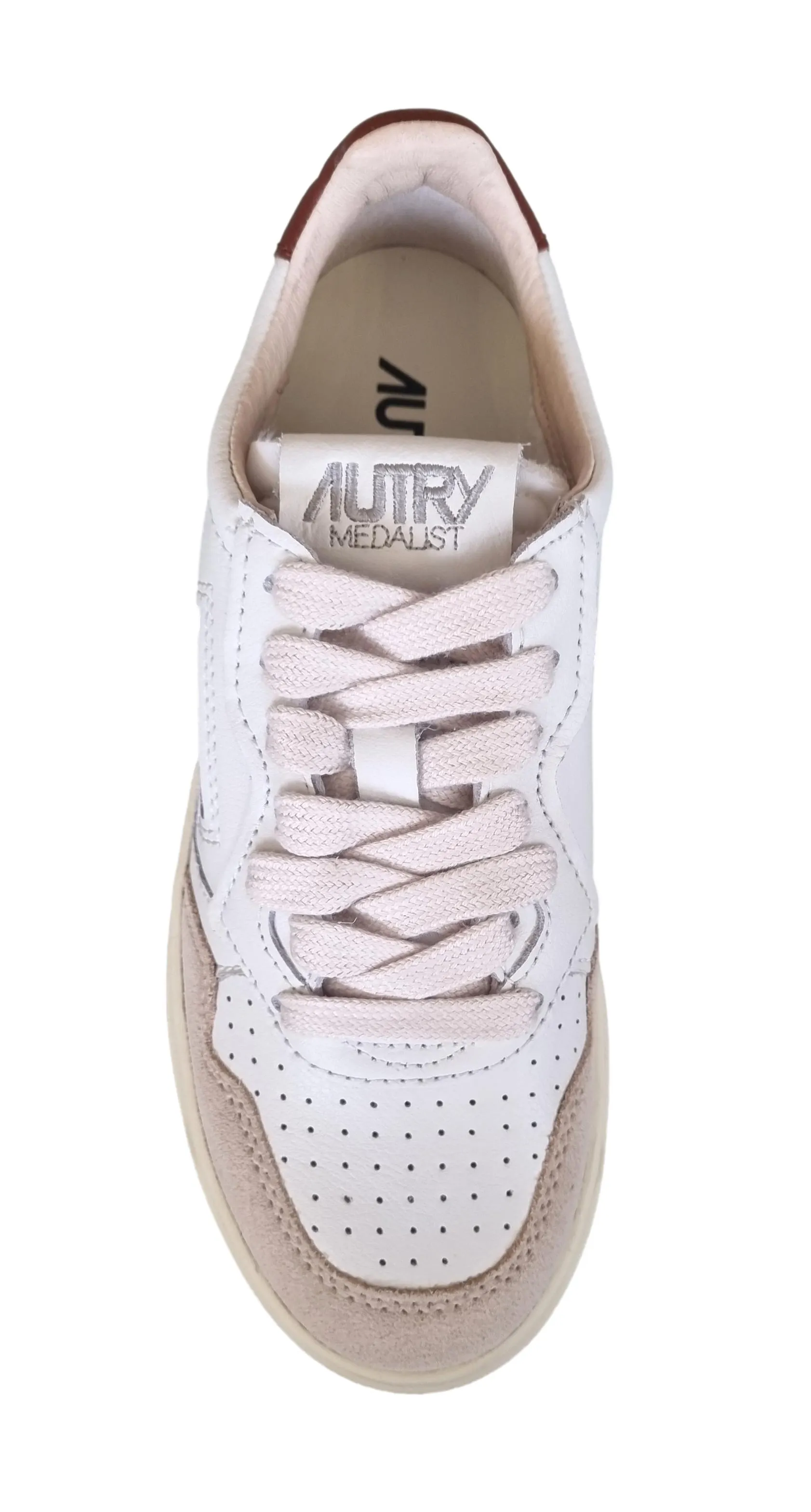 AUTRY Zapatillas deportivas unisex Medalist en piel y ante LS72 blanco marrón