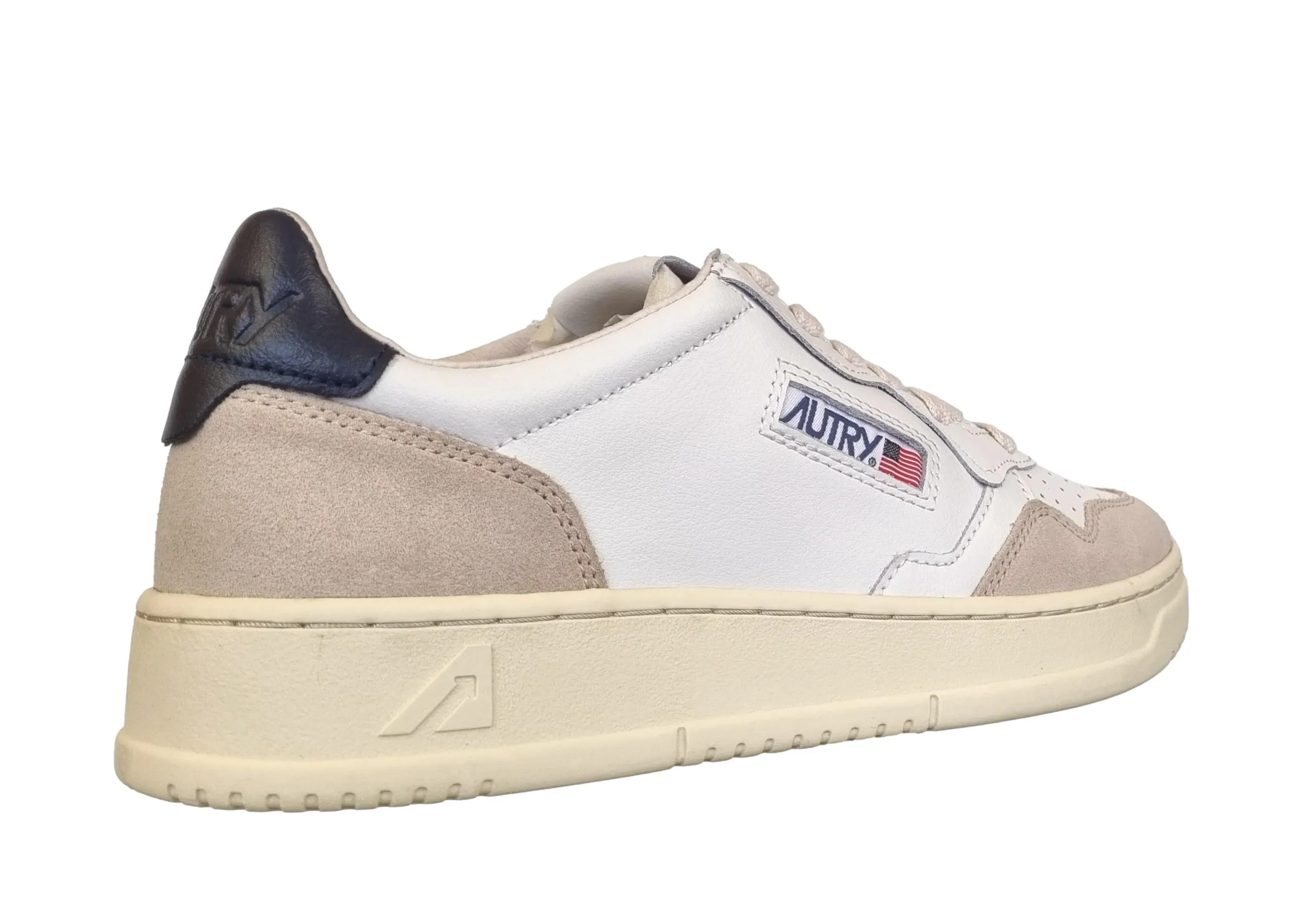 AUTRY Zapatillas deportivas unisex Medalist piel y ante blanco + azul AULM LS28