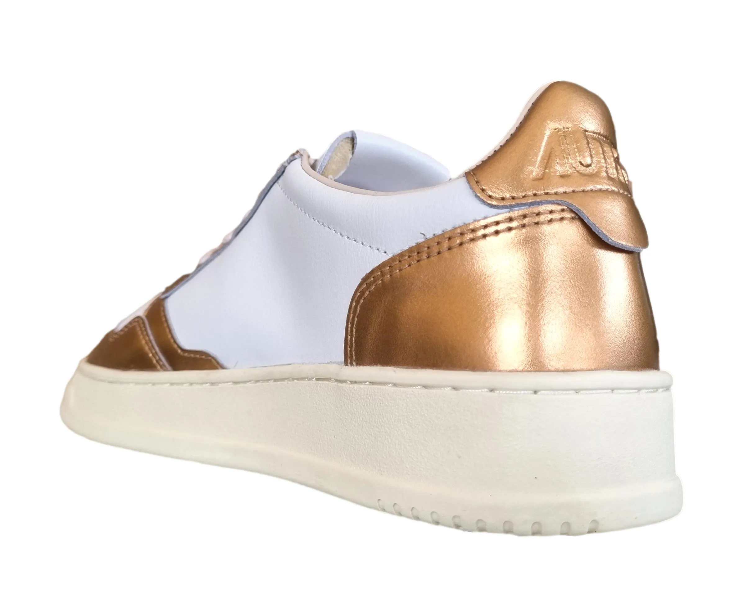 AUTRY Zapatillas deportivas unisex medallistas en piel blanca y bronce AULW WB45