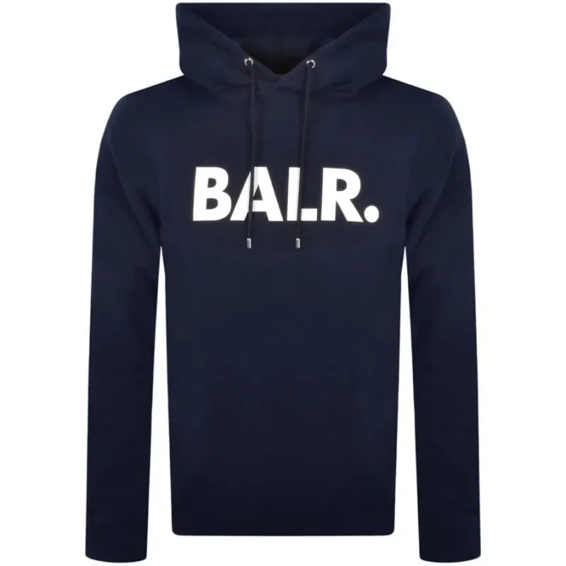 BALR. BRAND STRAIGHT HOODIE NAVY BLUE