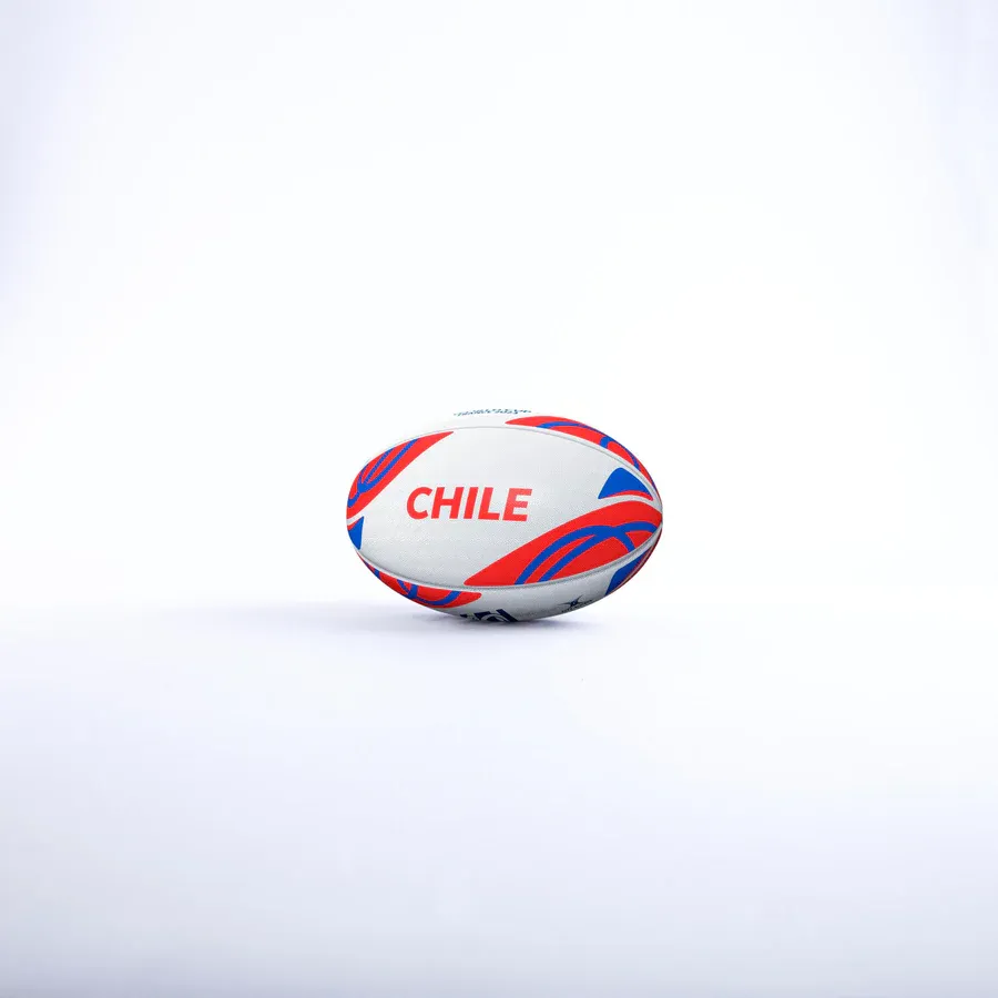 Balón Rugby Gilbert RWC N°5 Chile Replica Blanco/Rojo