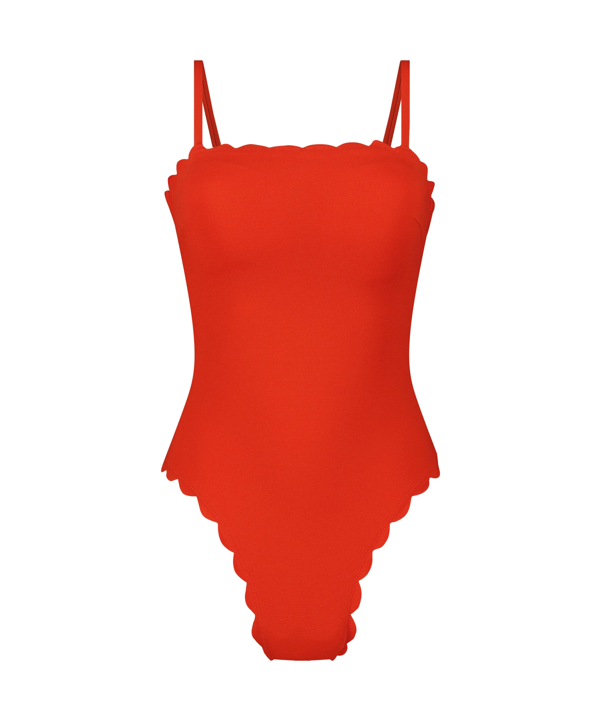 Bañador Shaping Bandeau Scallop - Rojo