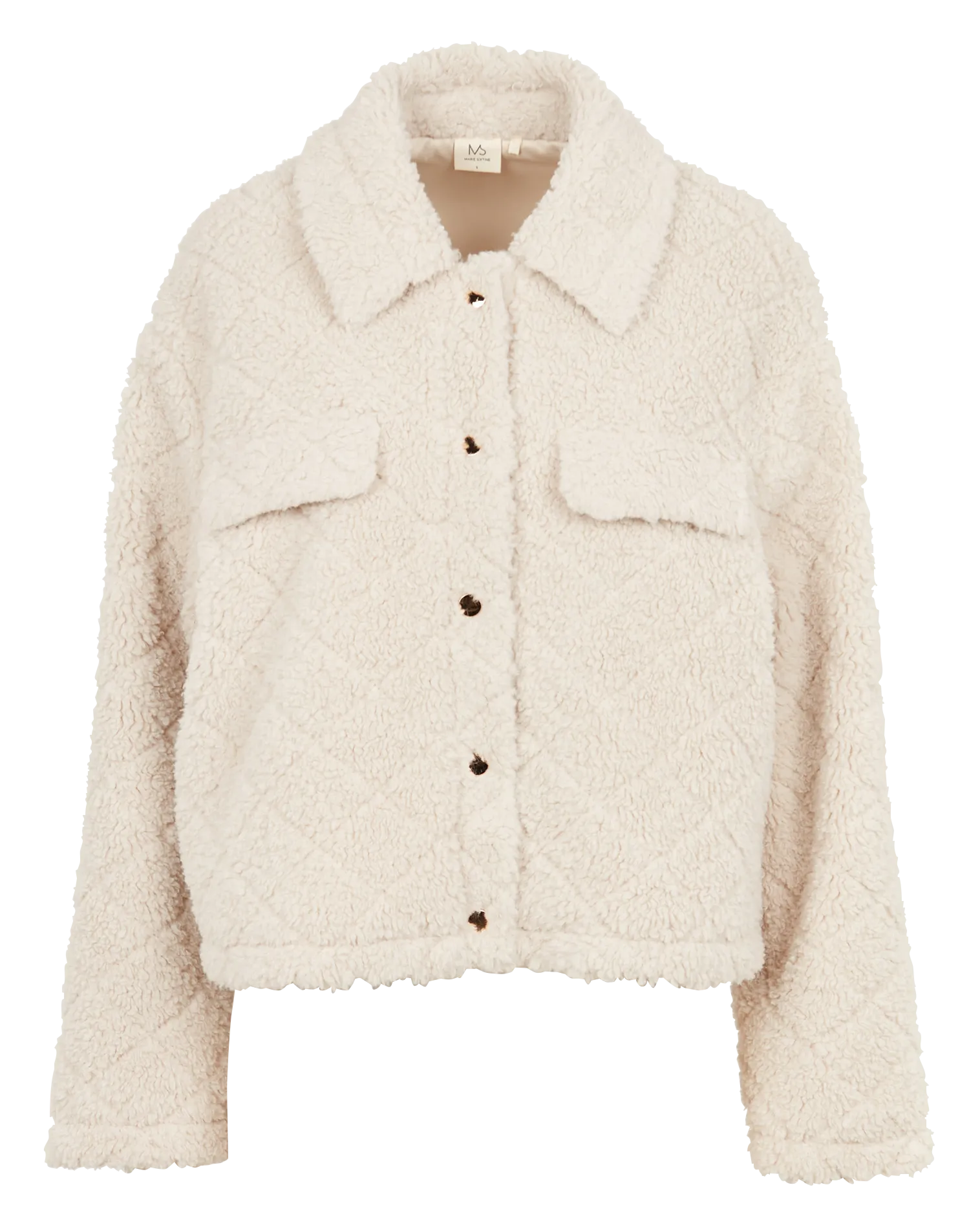 BELINE - Chaqueta con cuello clásico efecto borreguito en blanco