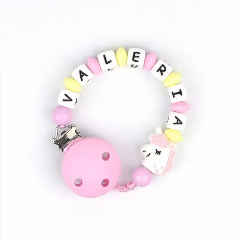 Cadenita de silicona Unicornio ROSA Personalizada