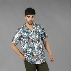 Camisa de hostelería GARYS HAWAI PALMA estampada