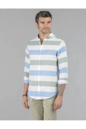 CAMISA RAYA ANCHA BICOLOR FIL-FLAMÉ