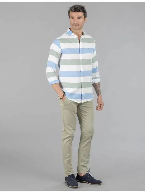 CAMISA RAYA ANCHA BICOLOR FIL-FLAMÉ