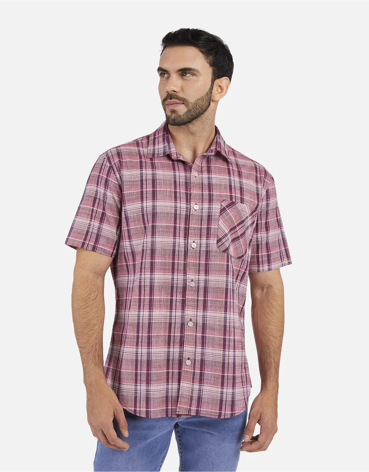 Camisa regular fit vino