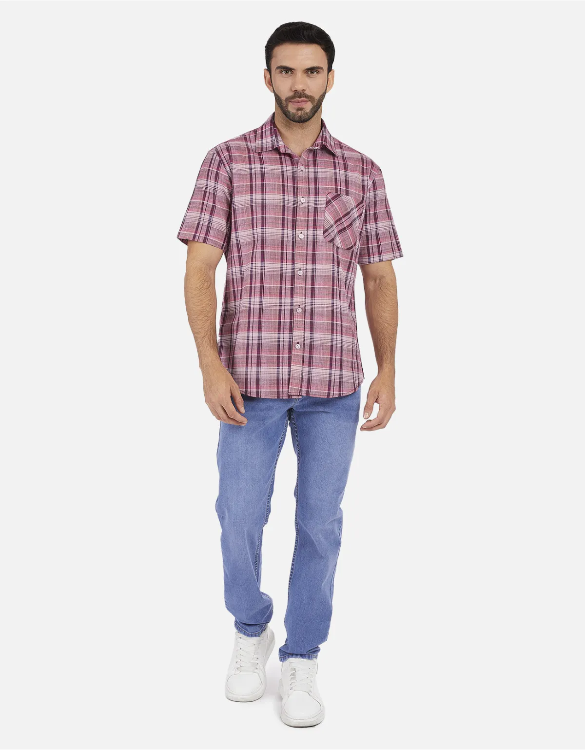 Camisa regular fit vino