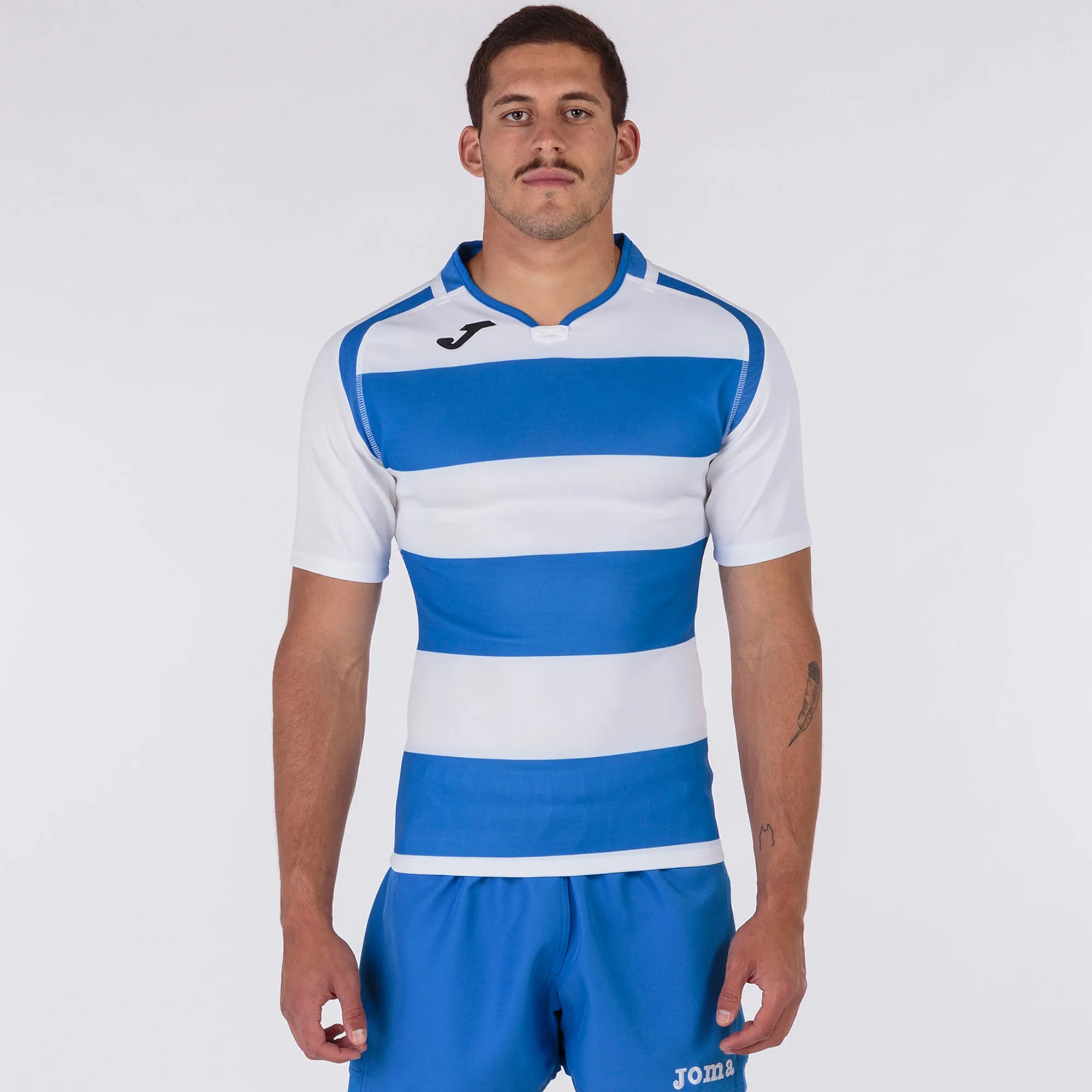 Camiseta manga corta hombre Prorugby II royal blanco