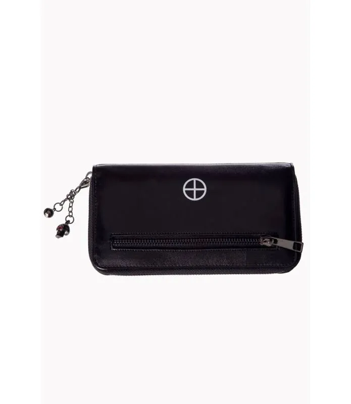 CARTERA Monedero Mujer Alargada Hollow black wallet WT1474 Banned