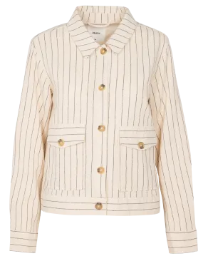 Chaqueta a rayas de mezcla de algodón en beige