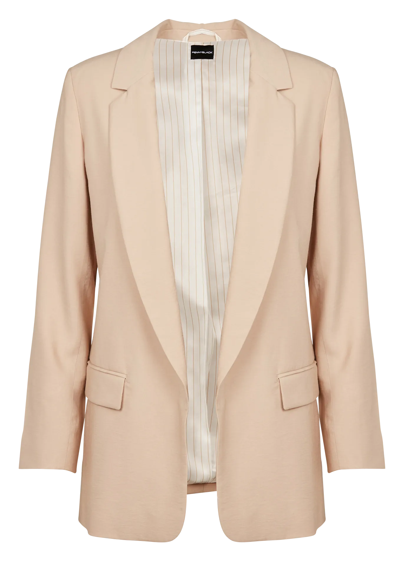 Chaqueta con cuello sastre en beige