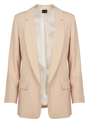 Chaqueta con cuello sastre en beige