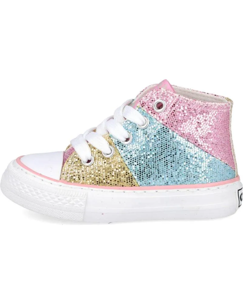 Deportivas CONGUITOS  de Niña OSSH141079 ZAPATILLAS ALTAS GLITTER PATCHWORK  MULTICOLOR