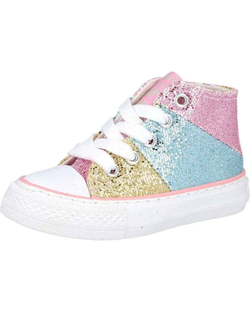 Deportivas CONGUITOS  de Niña OSSH141079 ZAPATILLAS ALTAS GLITTER PATCHWORK  MULTICOLOR