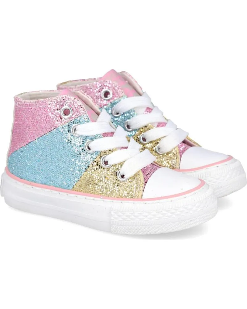 Deportivas CONGUITOS  de Niña OSSH141079 ZAPATILLAS ALTAS GLITTER PATCHWORK  MULTICOLOR