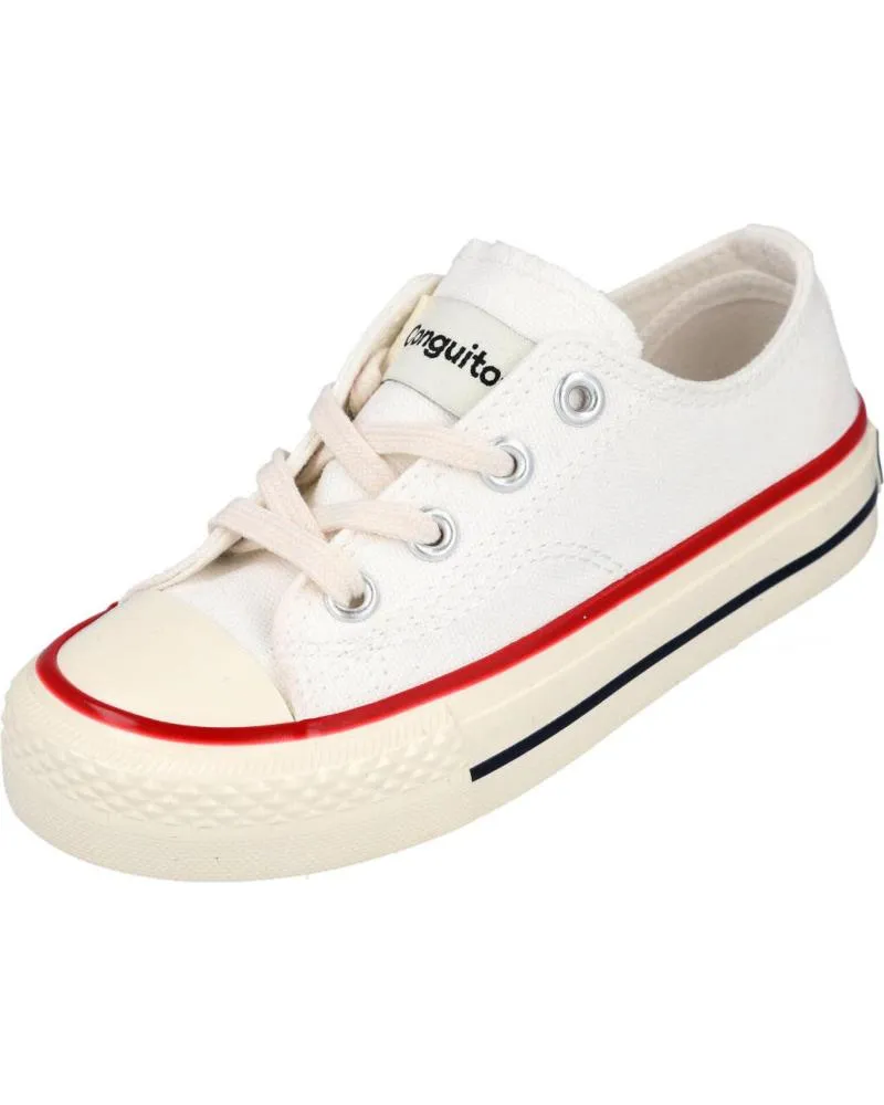 Deportivas CONGUITOS  de Niña y Niño COSH311001 ZAPATILLAS LONA CLASICAS  BLANCO