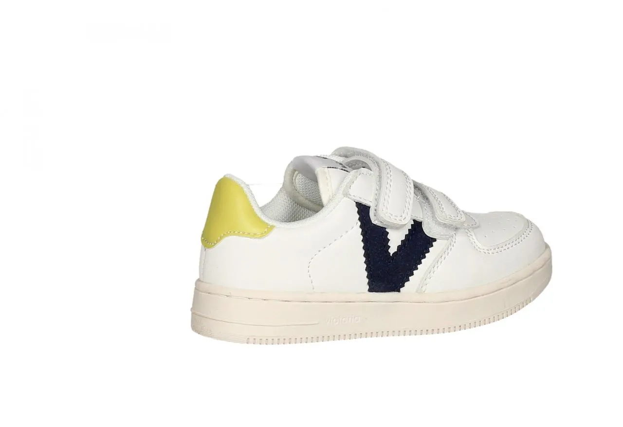 Deportivo Dos Velcros Blanco Pala Picaditos Talon Amarillo