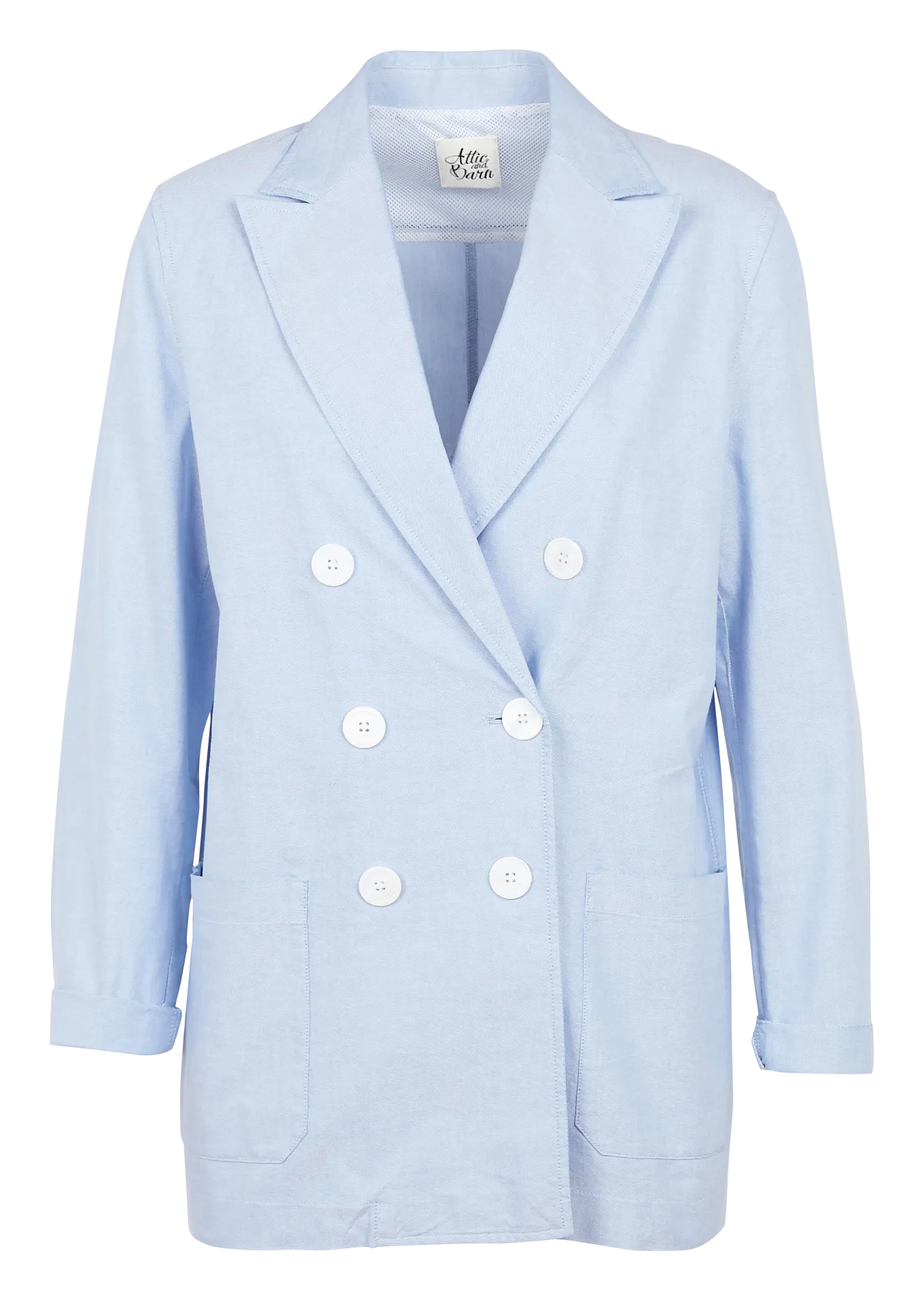 ESTILO - Chaqueta de algodón con cuello sastre en azul