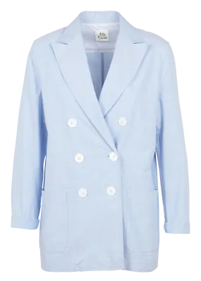 ESTILO - Chaqueta de algodón con cuello sastre en azul