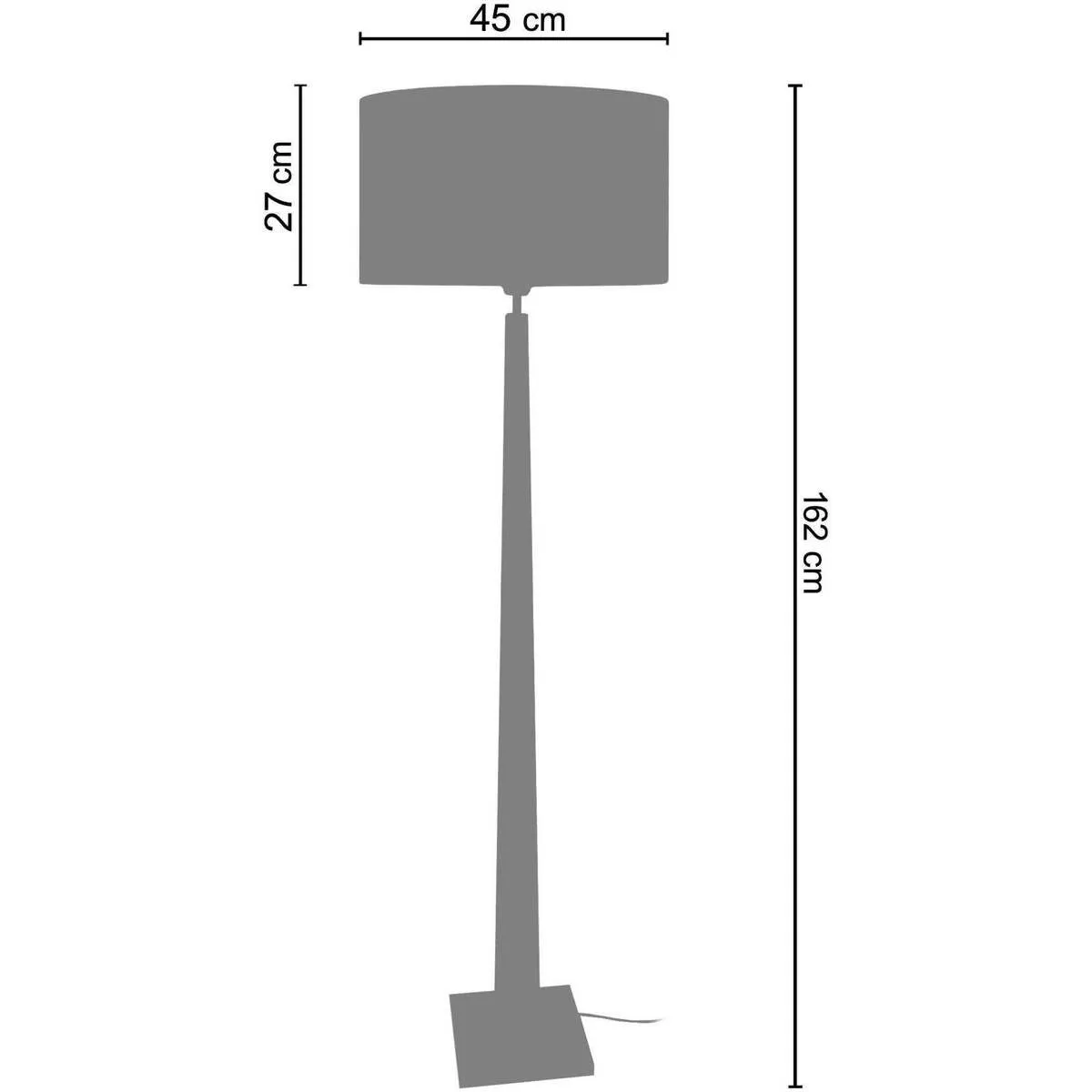 Lámpara de pie pirámide madera wangué y blanco