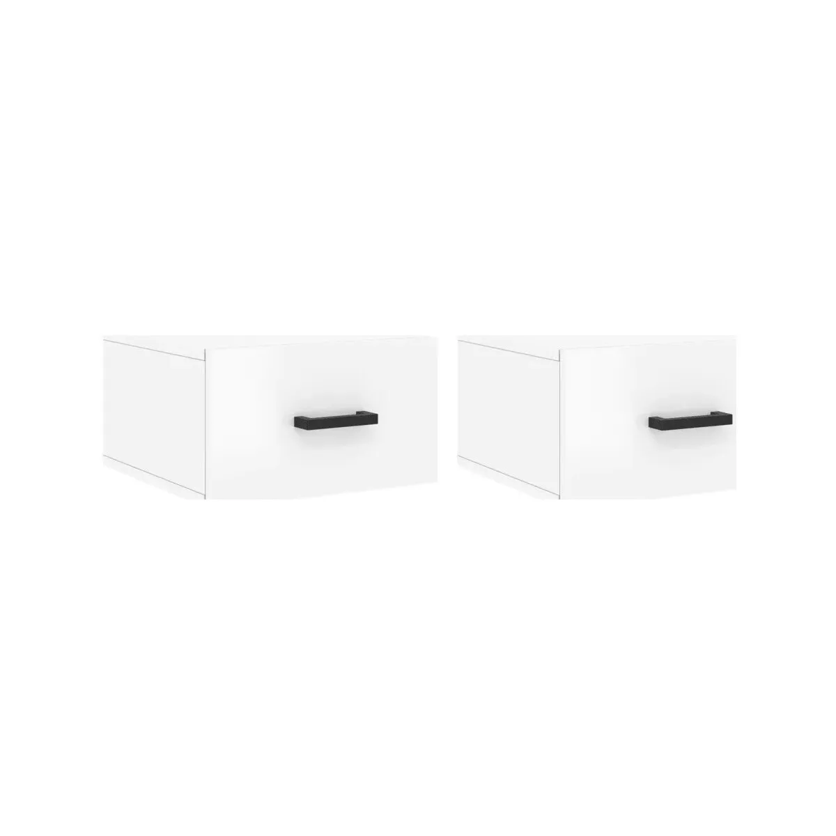 Mesitas de noche de pared 2 uds blanco brillo 35x35x20 cm