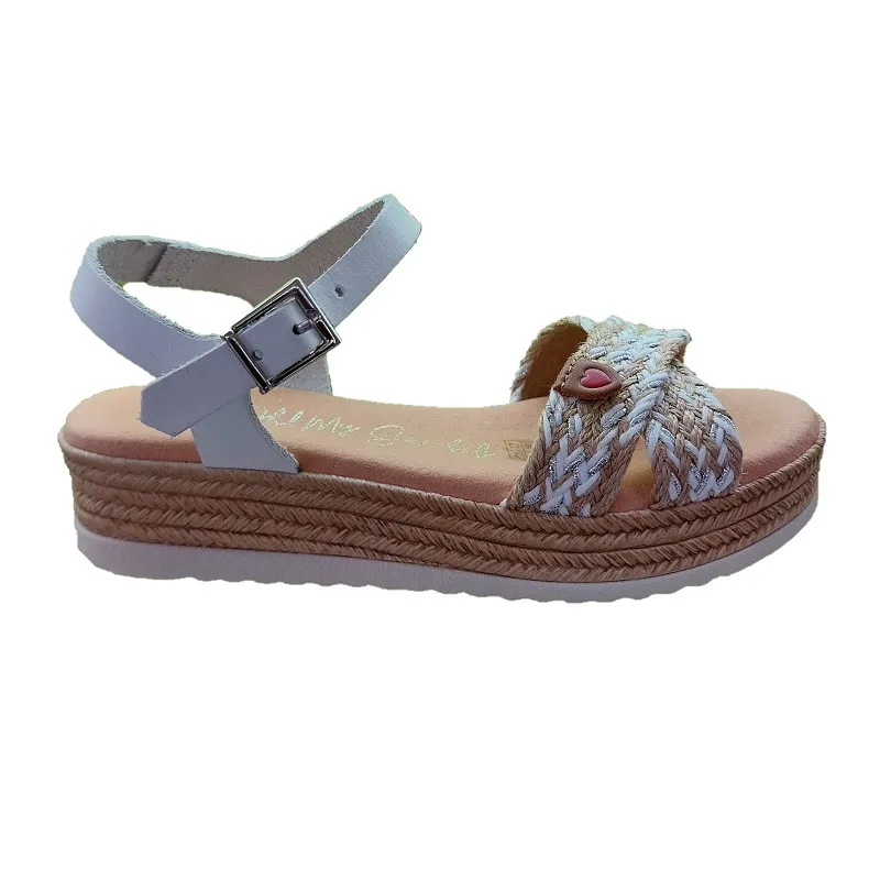 Sandalia Niña Blanco Combi Oh My Sandals 53100