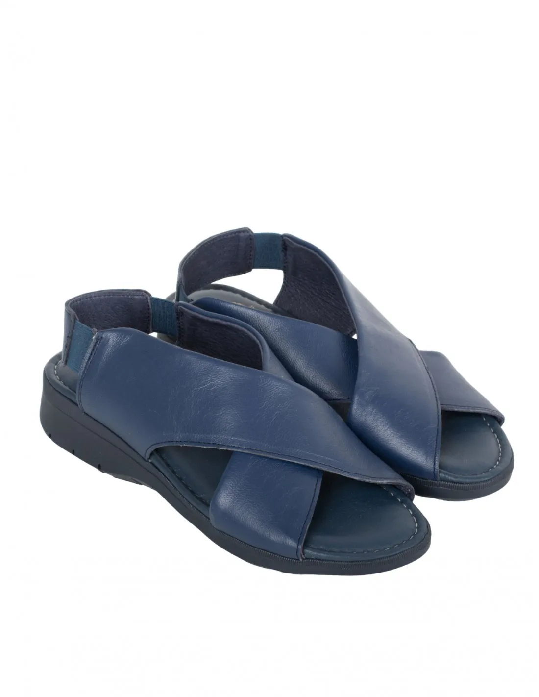 Sandalias Piel Tiras Cruzadas Azules PERA LIMONERA