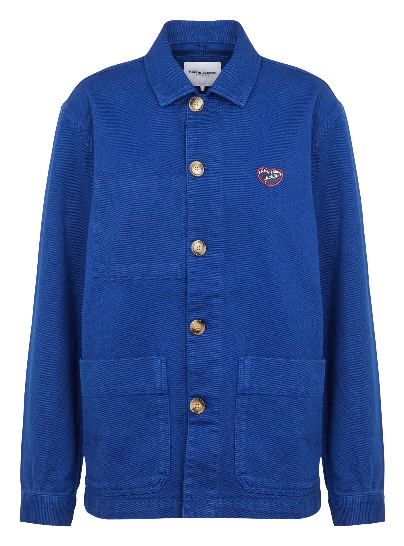 SEBASTO PATCH COEUR MLB PARIS - Chaqueta de algodón con cuello clásico y bordado MAISON LABICHE Paris en azul