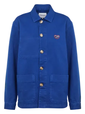 SEBASTO PATCH COEUR MLB PARIS - Chaqueta de algodón con cuello clásico y bordado MAISON LABICHE Paris en azul