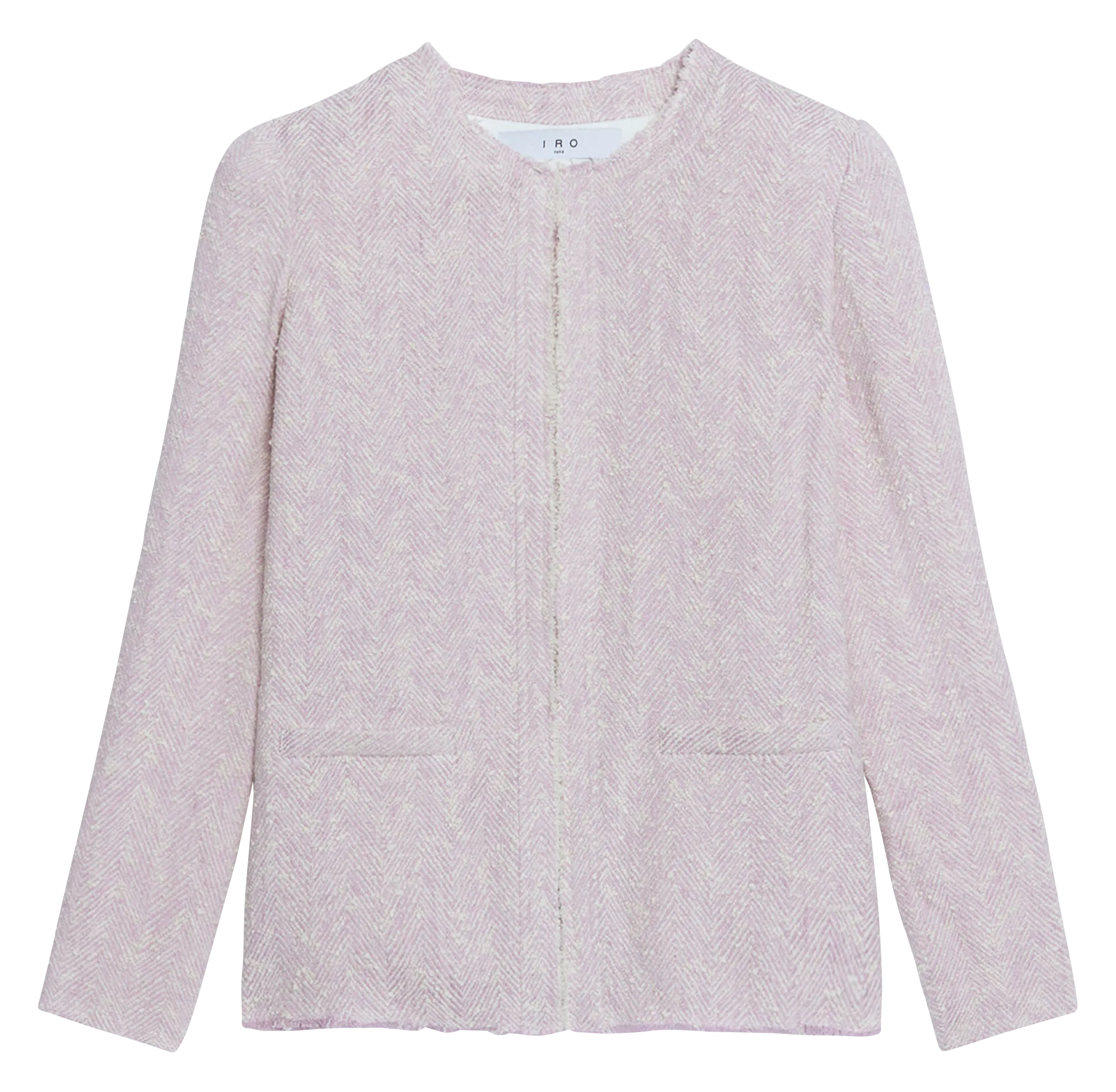 USPO - Chaqueta de mezcla de lino con cuello redondo en rosa