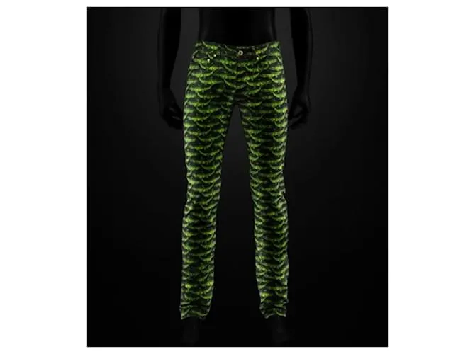 Versace For H&M Pantalones Negro Verde Verde oscuro 