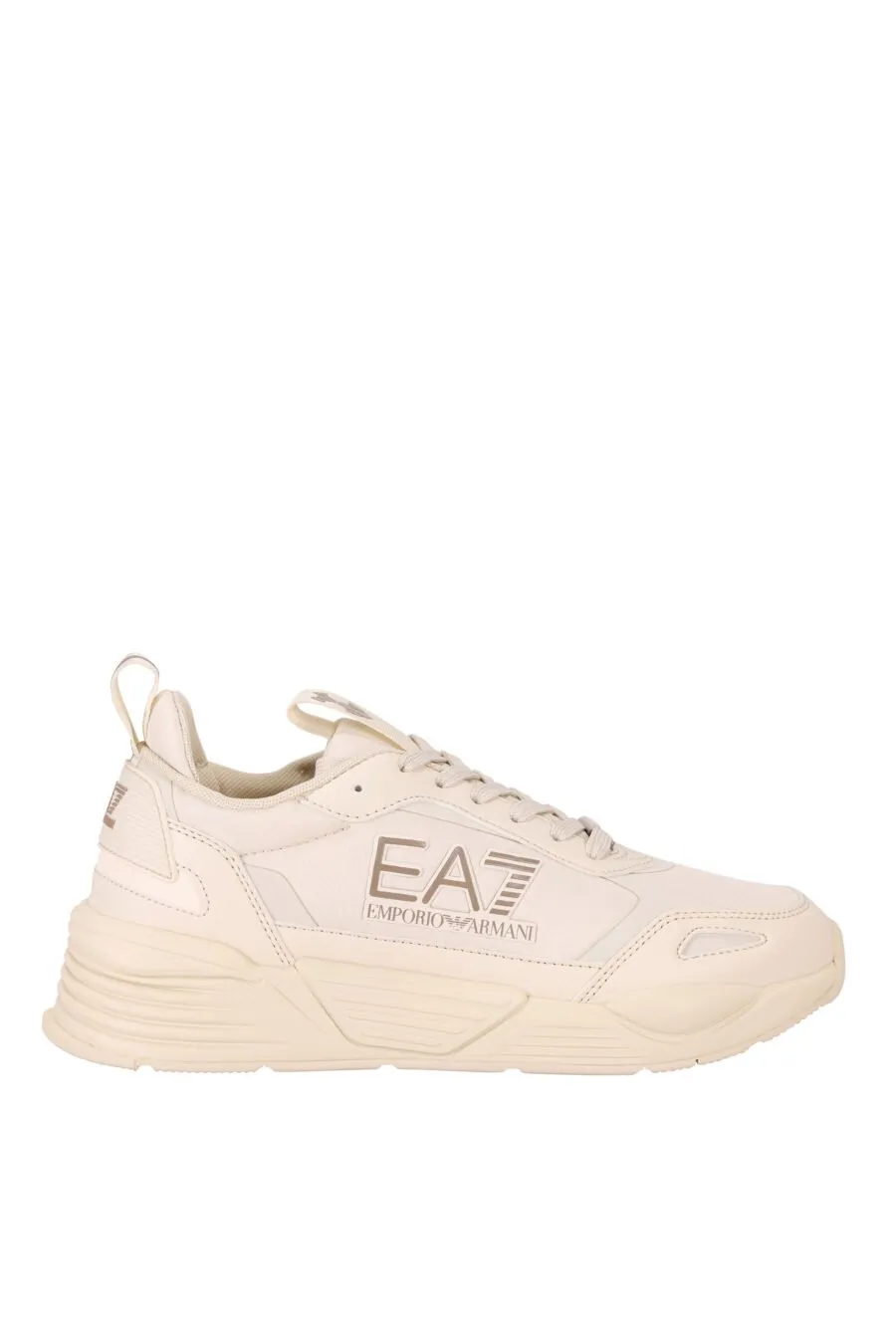 Zapatillas deportivas beige con logo 