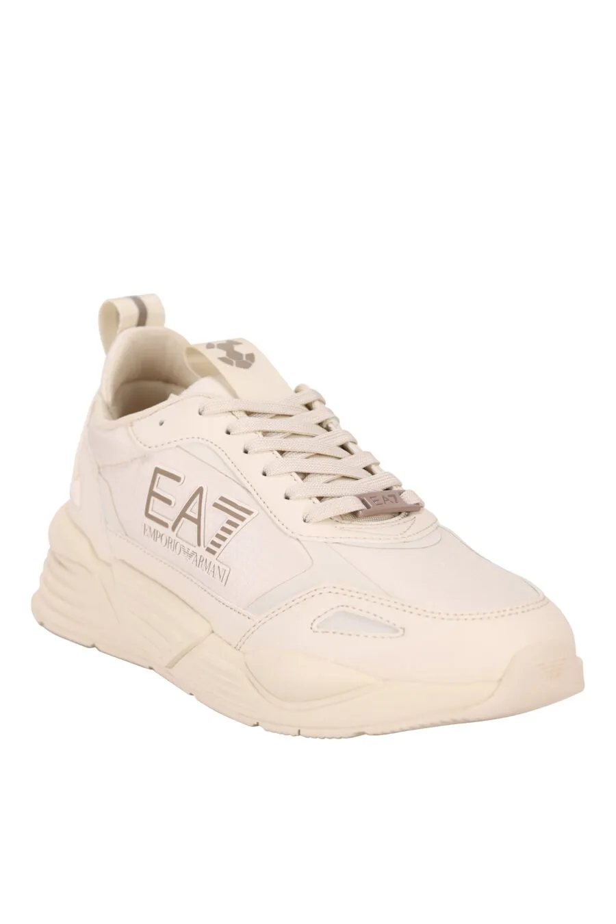 Zapatillas deportivas beige con logo 