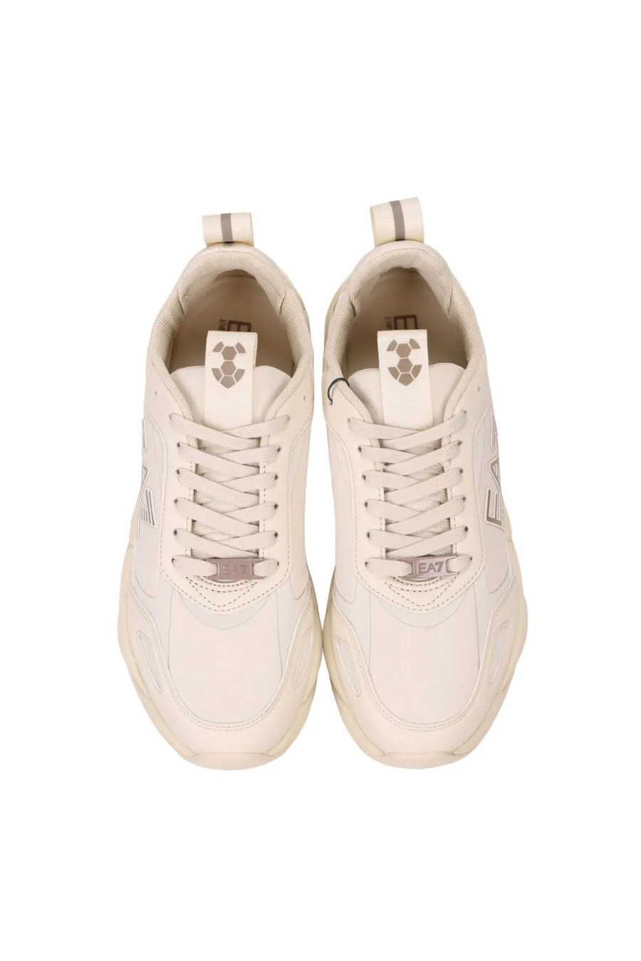 Zapatillas deportivas beige con logo 