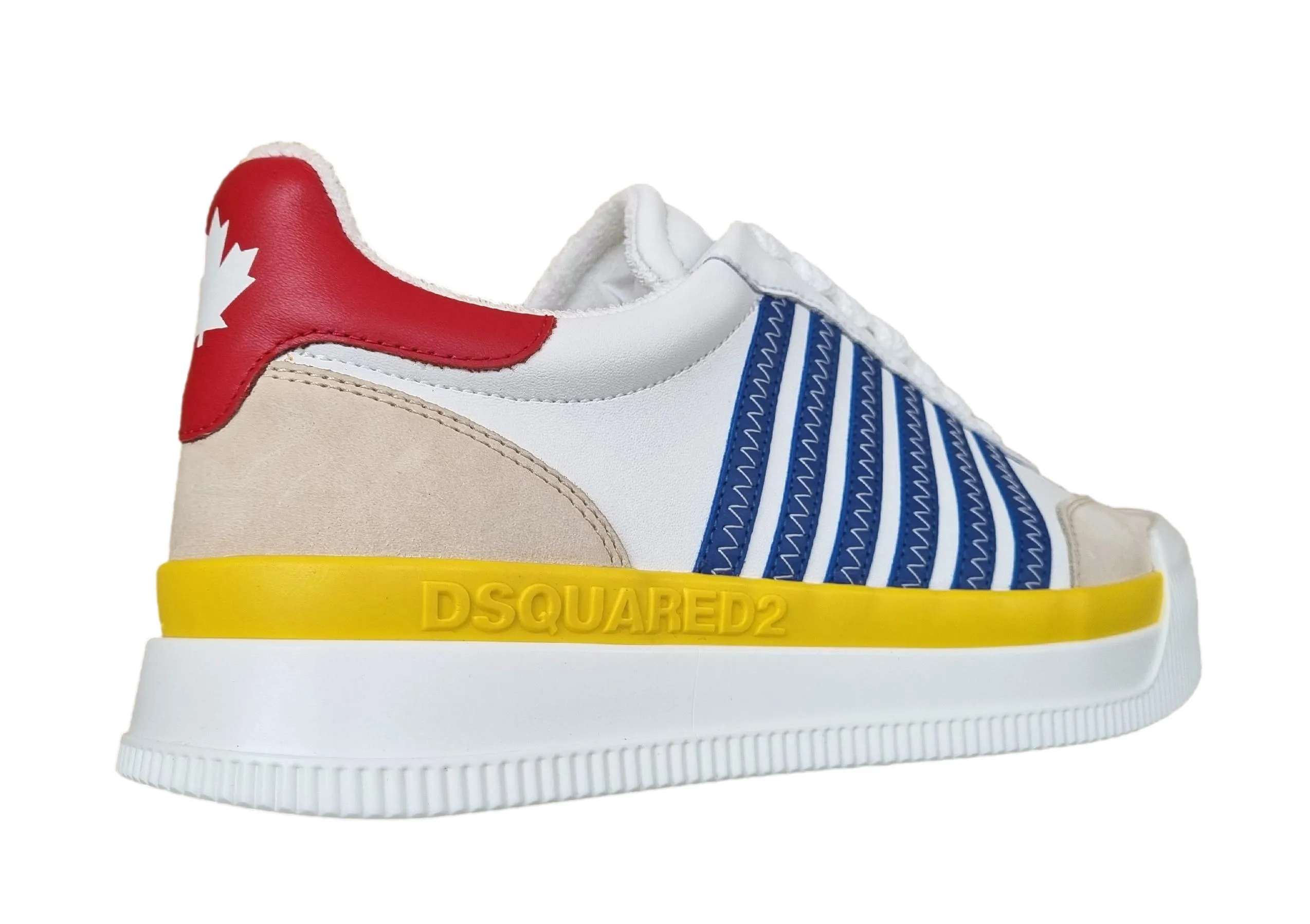 Zapatillas deportivas de hombre DSQUARED2 en piel NEW JERSEY M2649 blanco-amaril