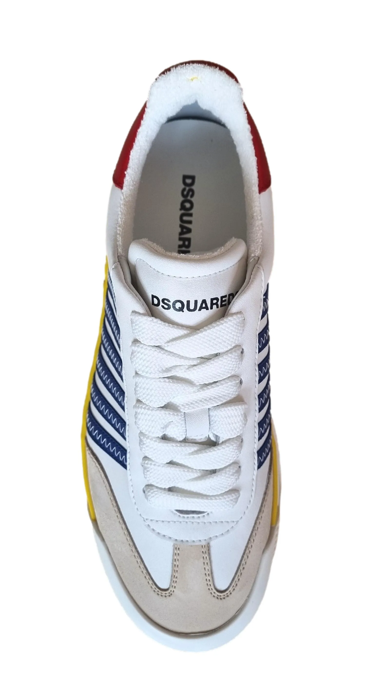 Zapatillas deportivas de hombre DSQUARED2 en piel NEW JERSEY M2649 blanco-amaril