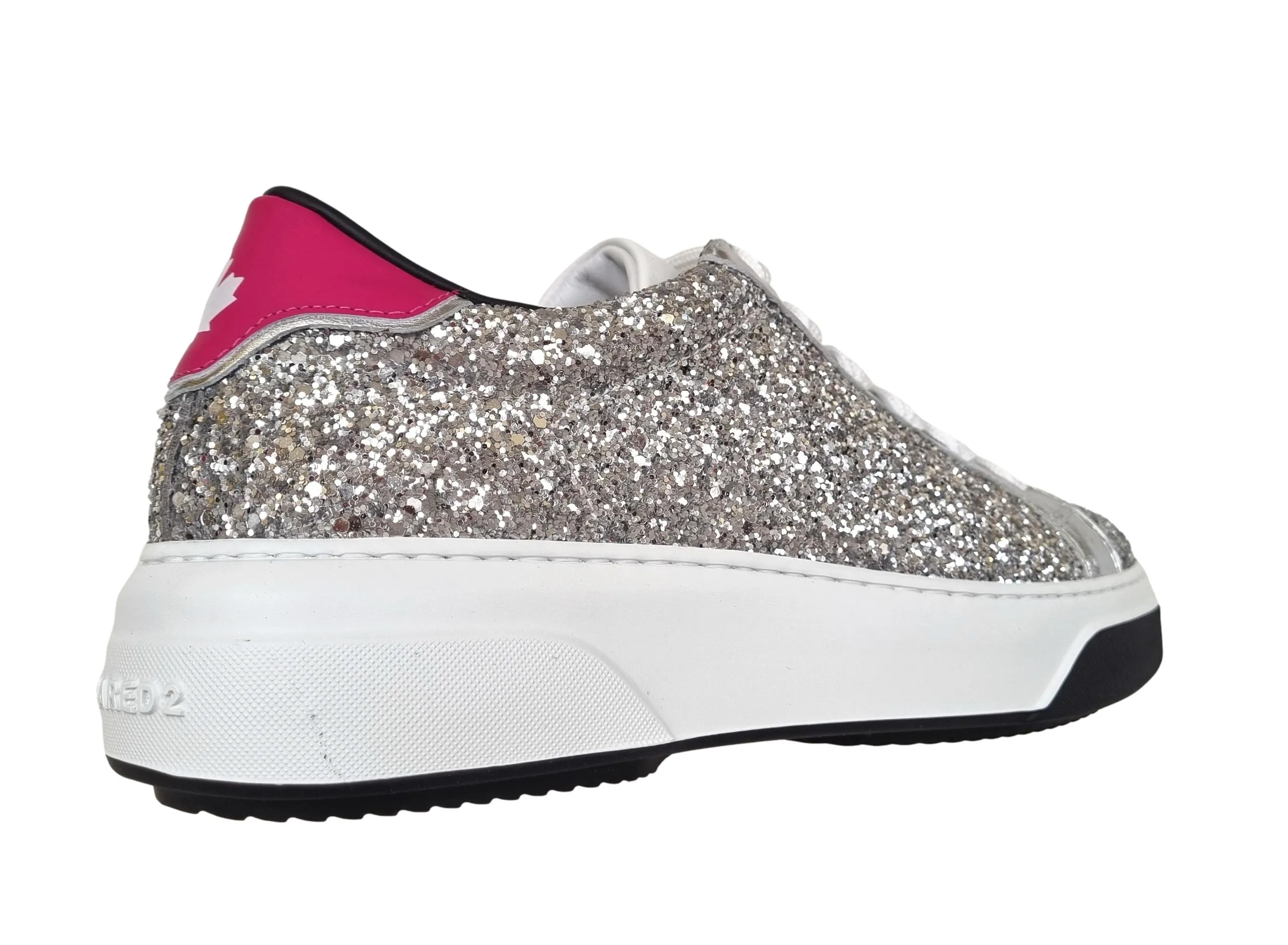 Zapatillas deportivas de mujer DSQUARED2 Bumper Glitter plata 2133