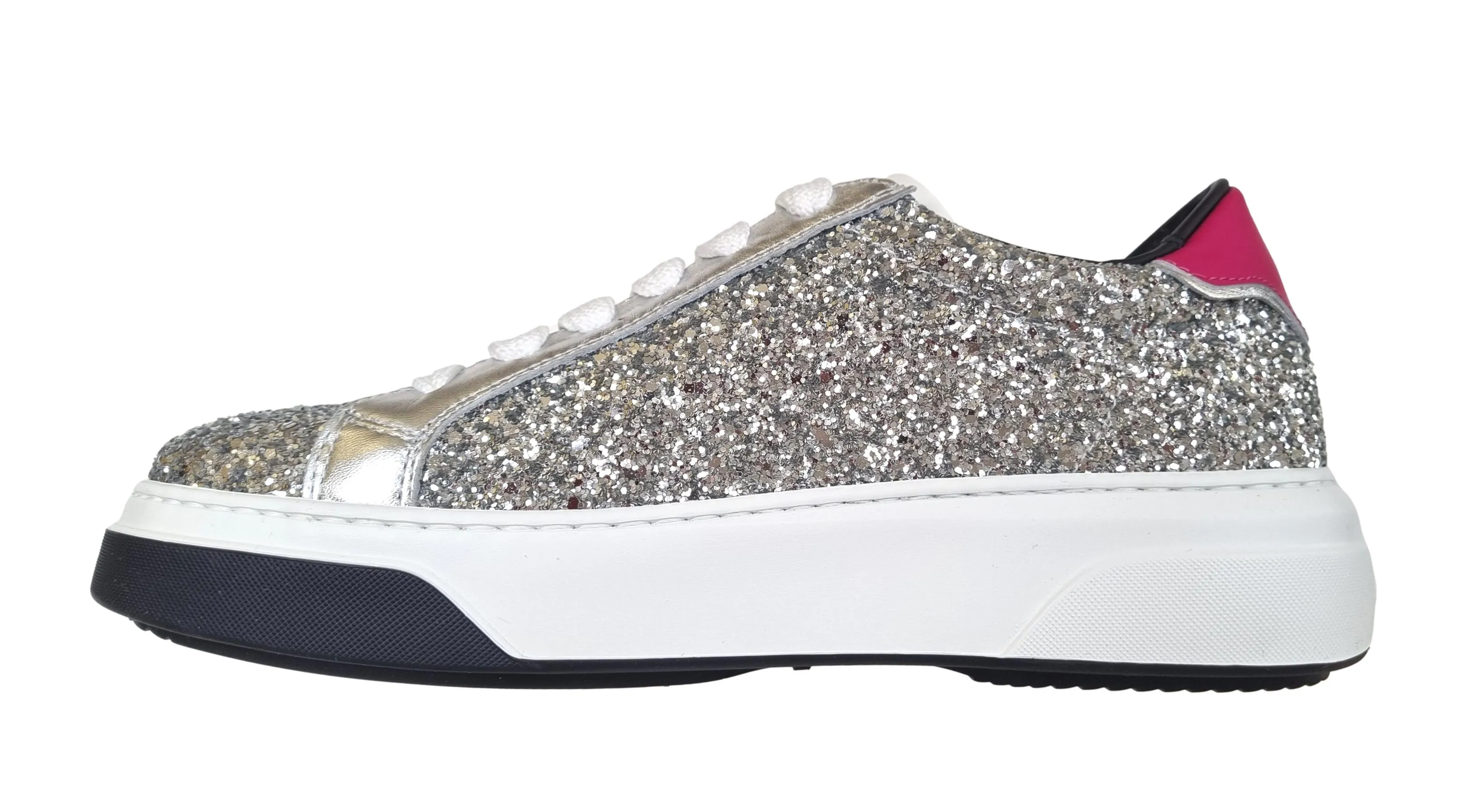 Zapatillas deportivas de mujer DSQUARED2 Bumper Glitter plata 2133